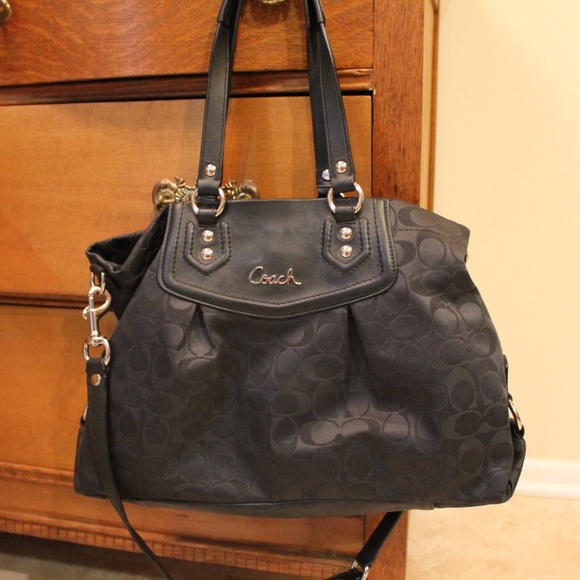 Coach Handbags - Coach Ashley Signature Black Carryall