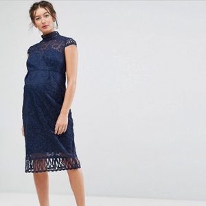 Chi Chi London Maternity Cap Sleeve Lace Dress