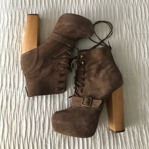 Lace-Up Bootie Heels