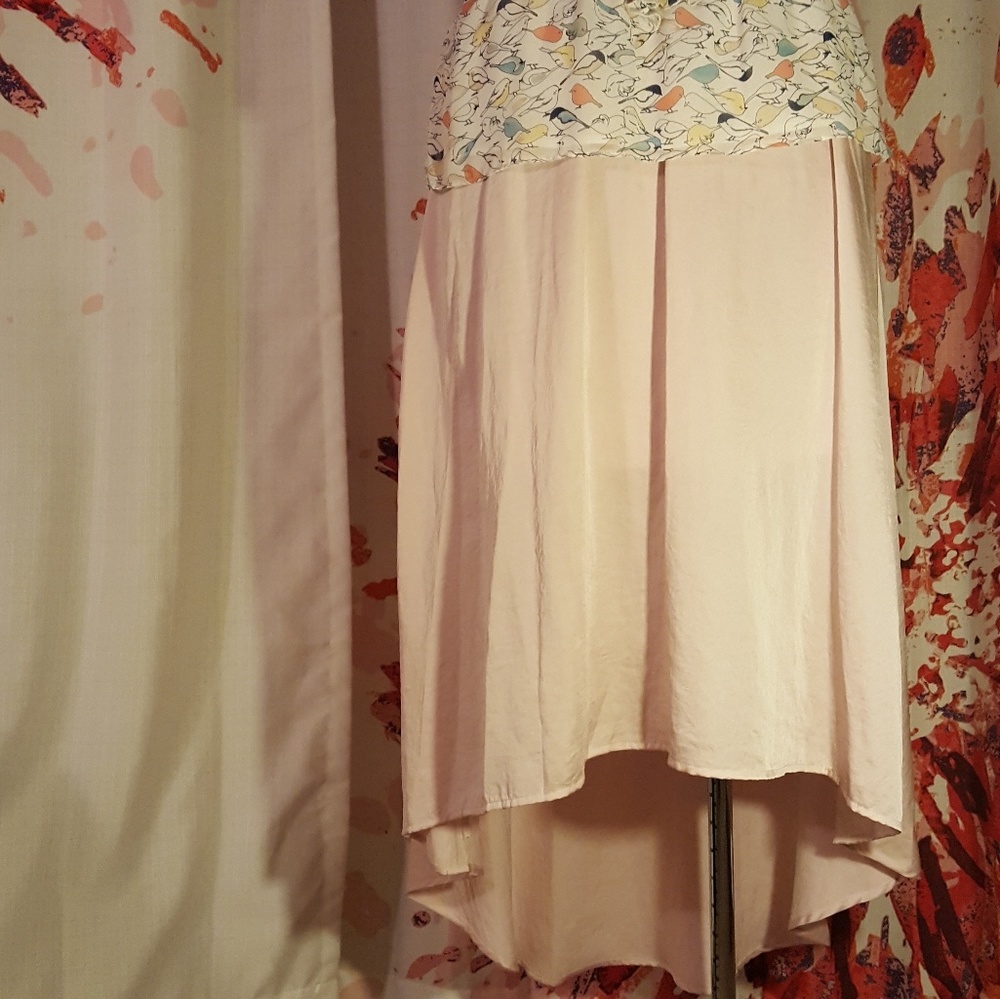 Light Pink Flowy High Low LC Skirt