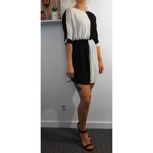 Unique Colorblocked Dress with Sleeves