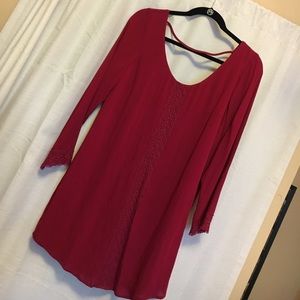 Burgundy long sleeve dress