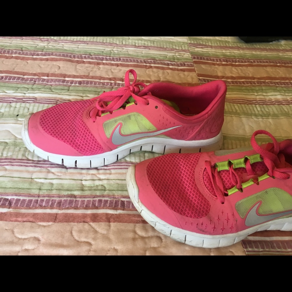 Pink &a Yellow Nike Free Runs