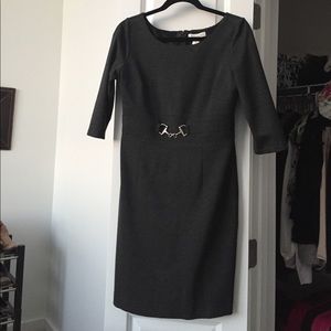 Black lined work dress