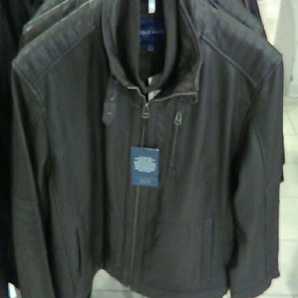 Cole Hann dark brown leather jacket