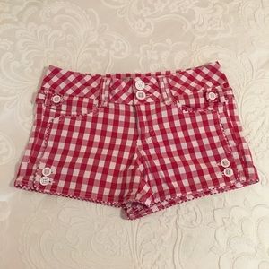 Jolt Red & White Plaid Shorts