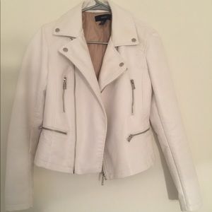 Forever 21 white leather jacket