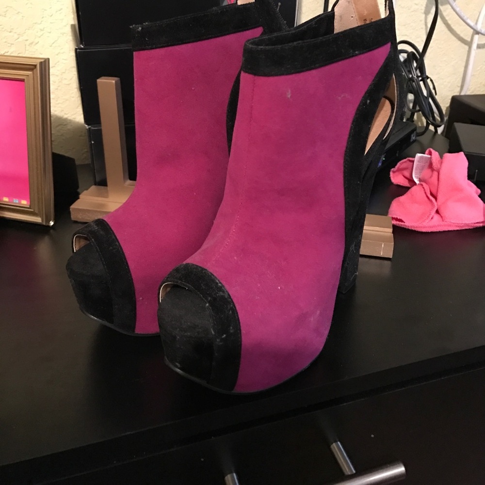Purple & Black Heels