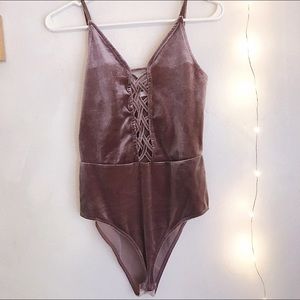 Forever 21 Velvet Crisscross Jumpsuit