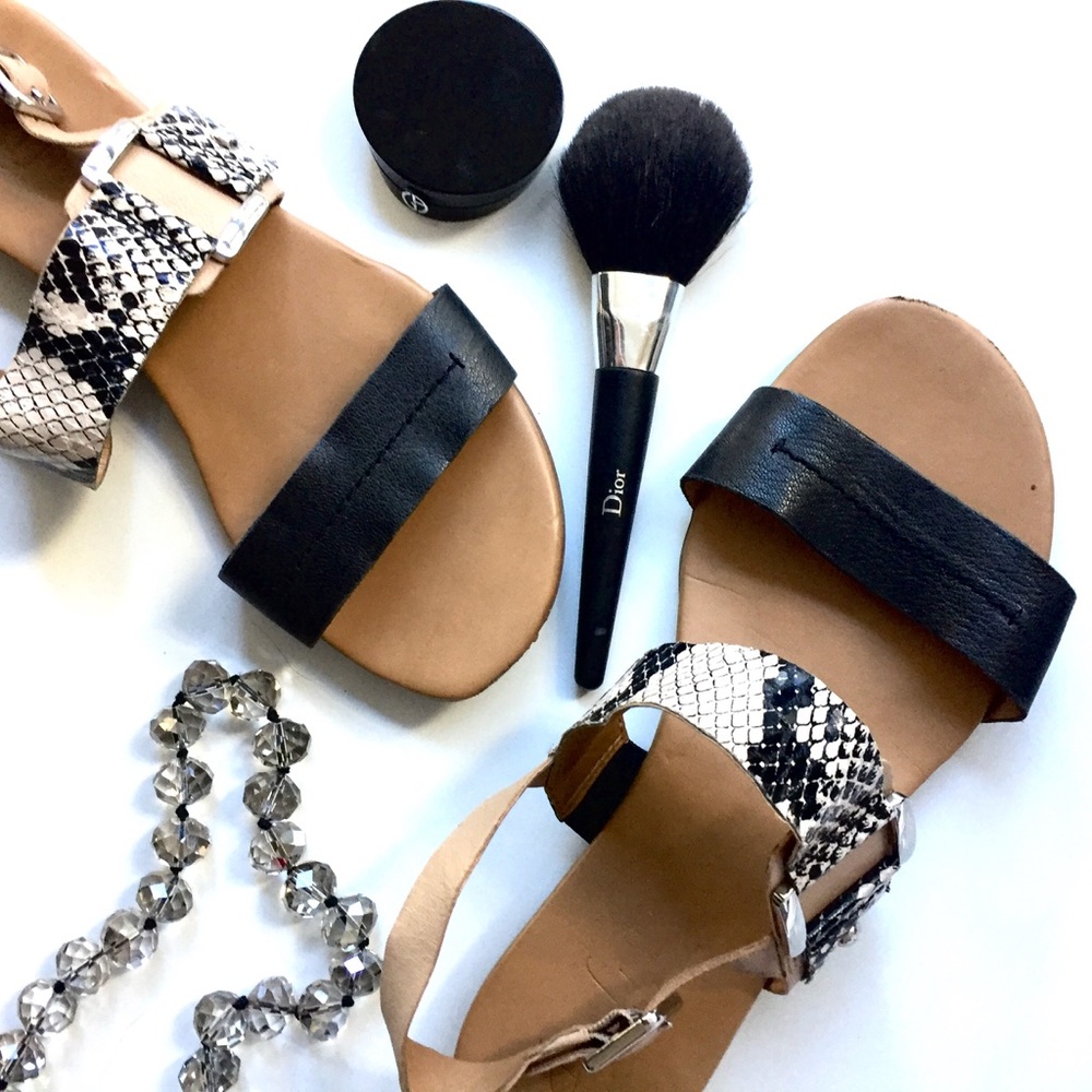 Black and White Sandals