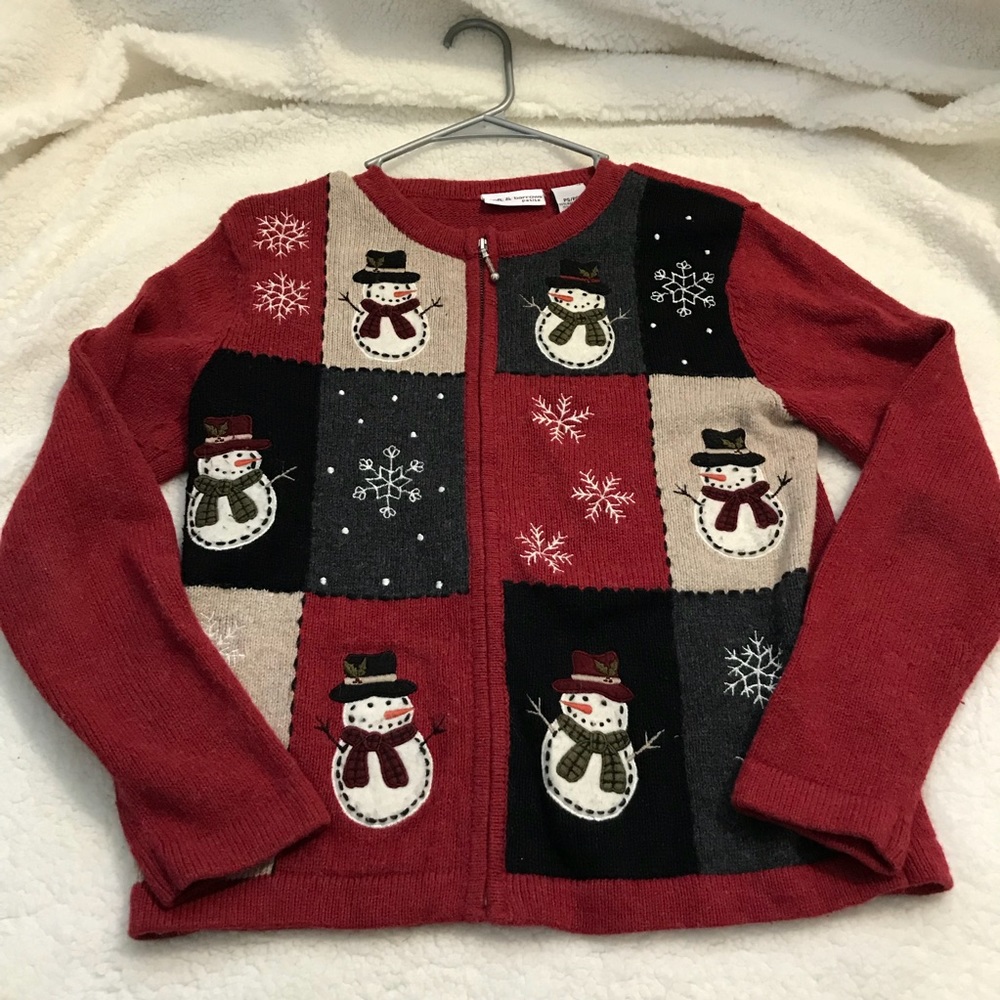Zip up ugly Christmas sweater