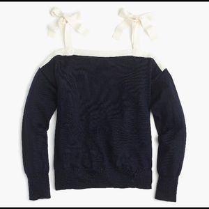 Jcrew merino wool cold shoulder sweater