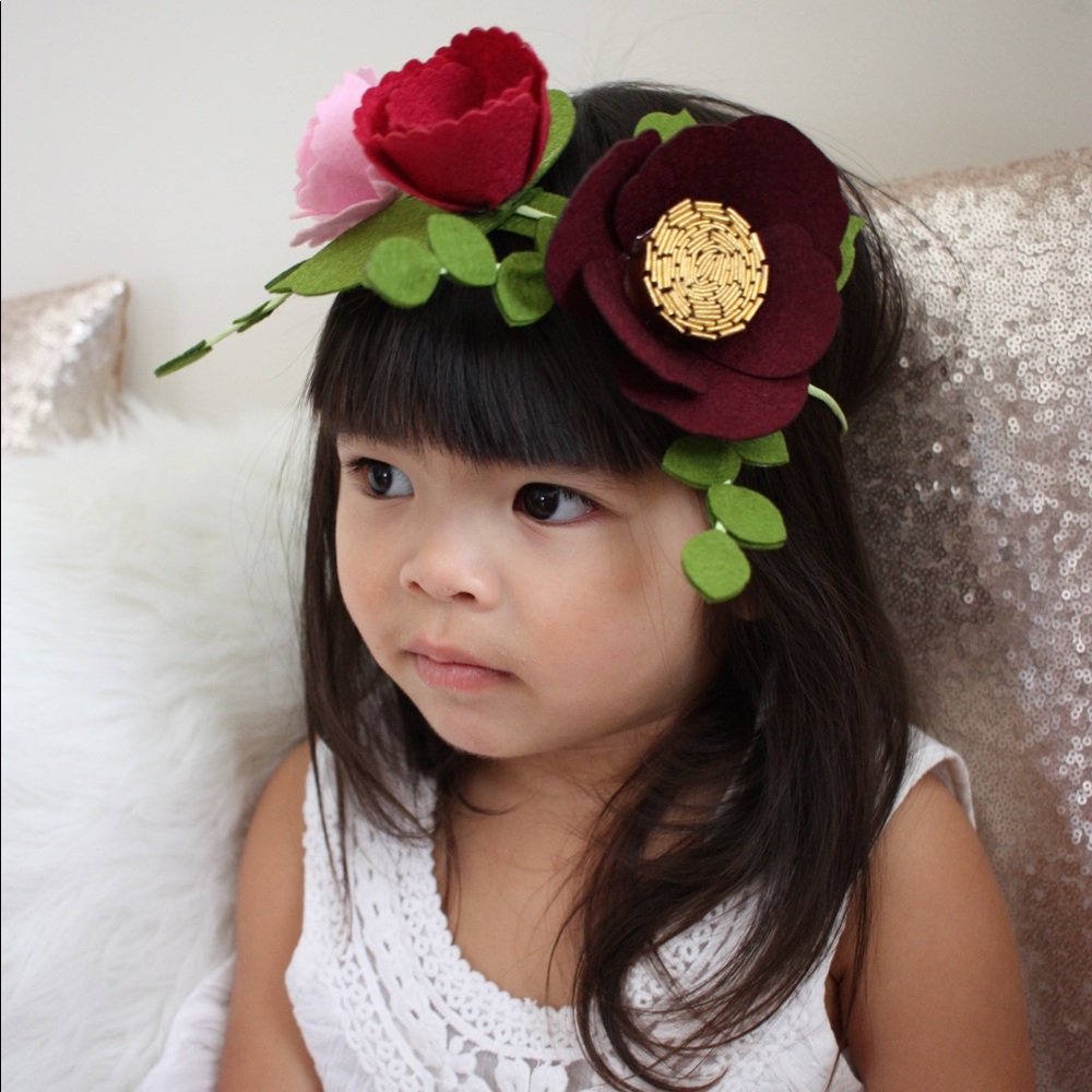 Beautiful felt flower crown