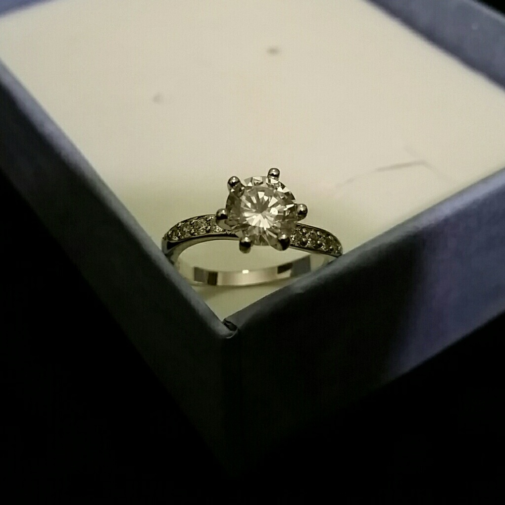 White Gold Filled with Round 1 Carat CZ