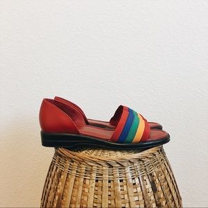 Vintage Rainbow Mootsies Tootsies D’Orsay Flats