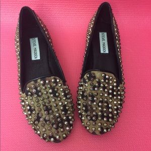 Steve Madden studded leopard flats