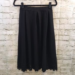 Boohoo Lace Detail Elastic Waist Midi Skirt Sz 8