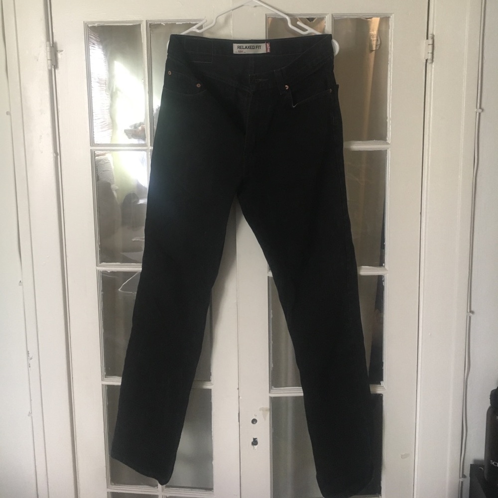 Relaxed Fit Black Levi Jeans
