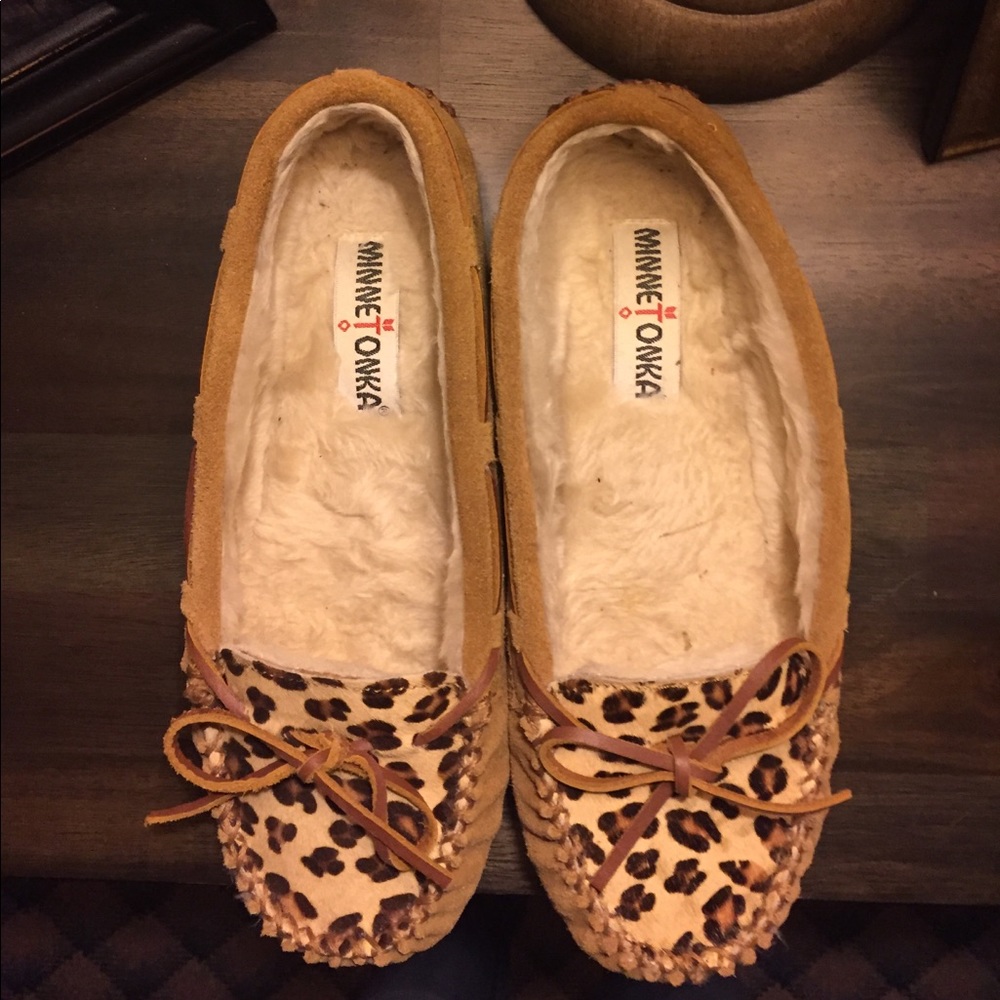 Cheetah print moccasins size 7
