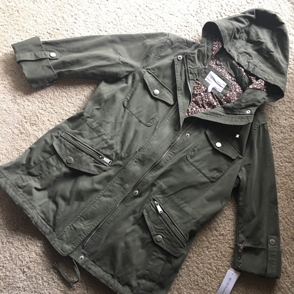 BCBGeneration Hooded Roll Sleeve Anorak