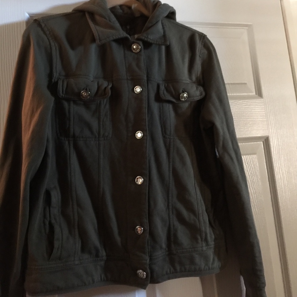 Twisted Heart  button down hooded jacket