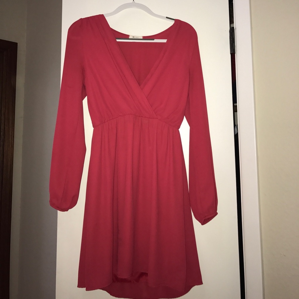 Everly Red Wrap Dress