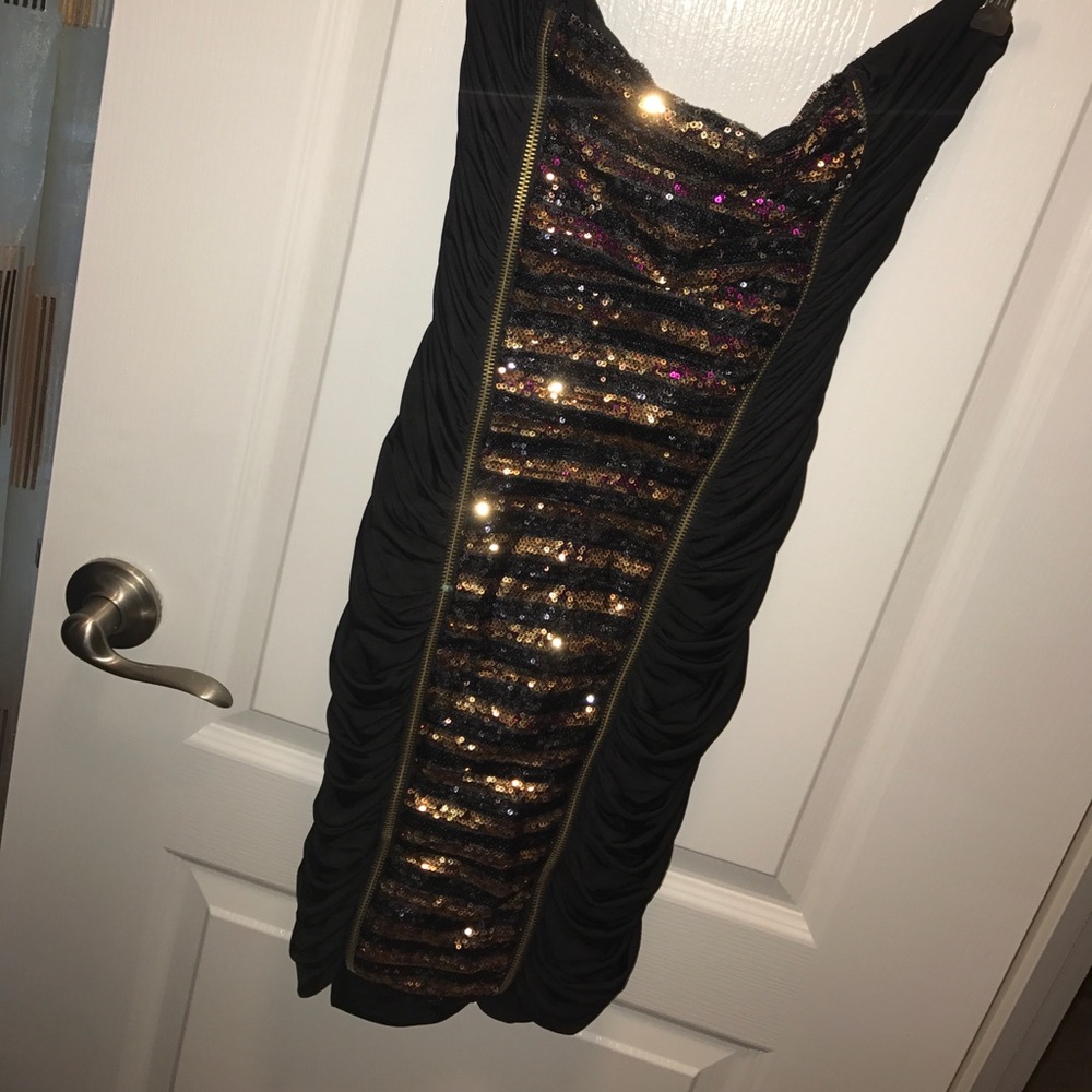 Bebe strapless sequin dress