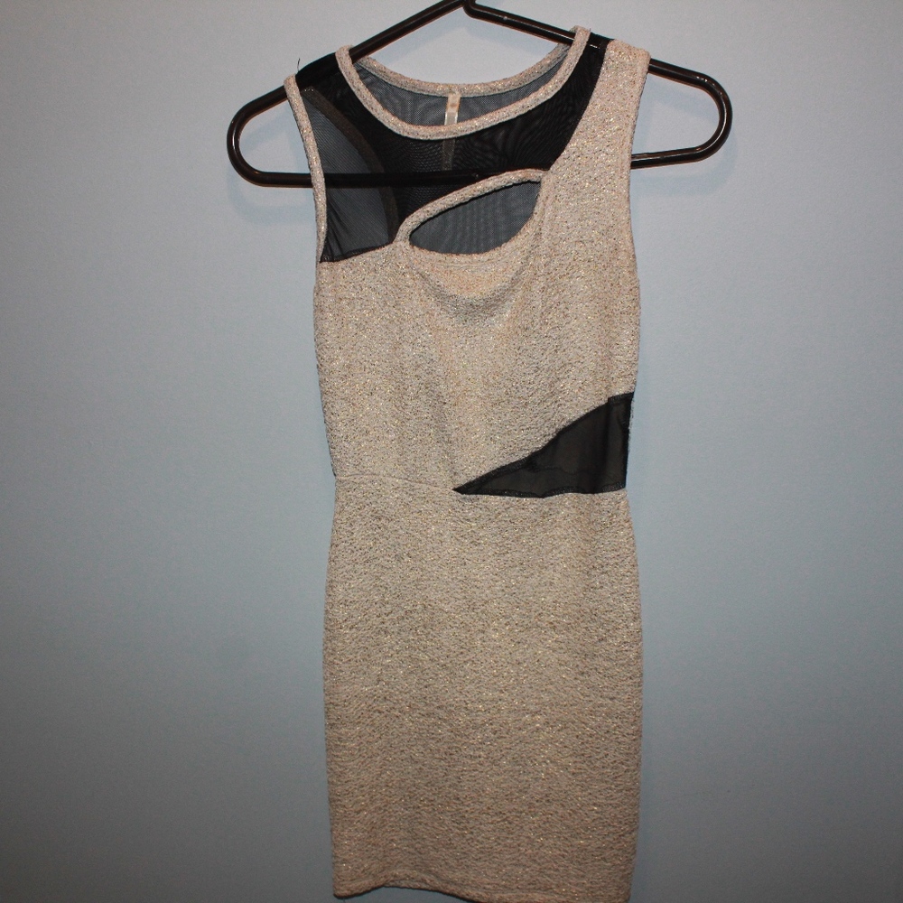 Tan and Black mini dress!