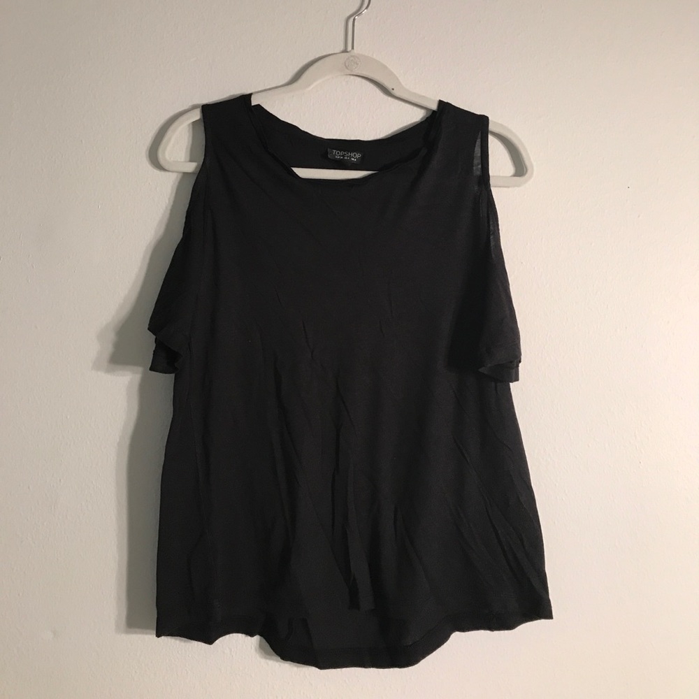 Black cold shoulder top