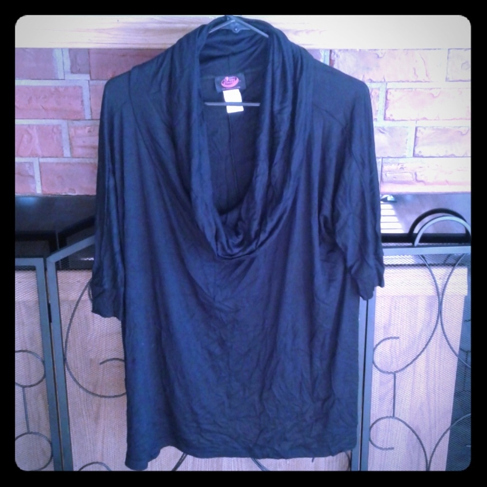 Black cowl neck poncho