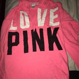 Long sleeve V-neck PINK fleece