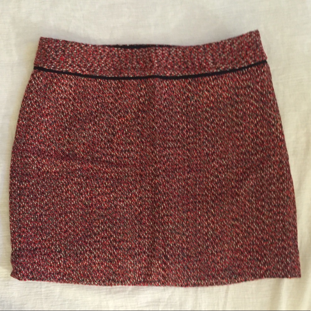 NWT red/black tweed mini skirt