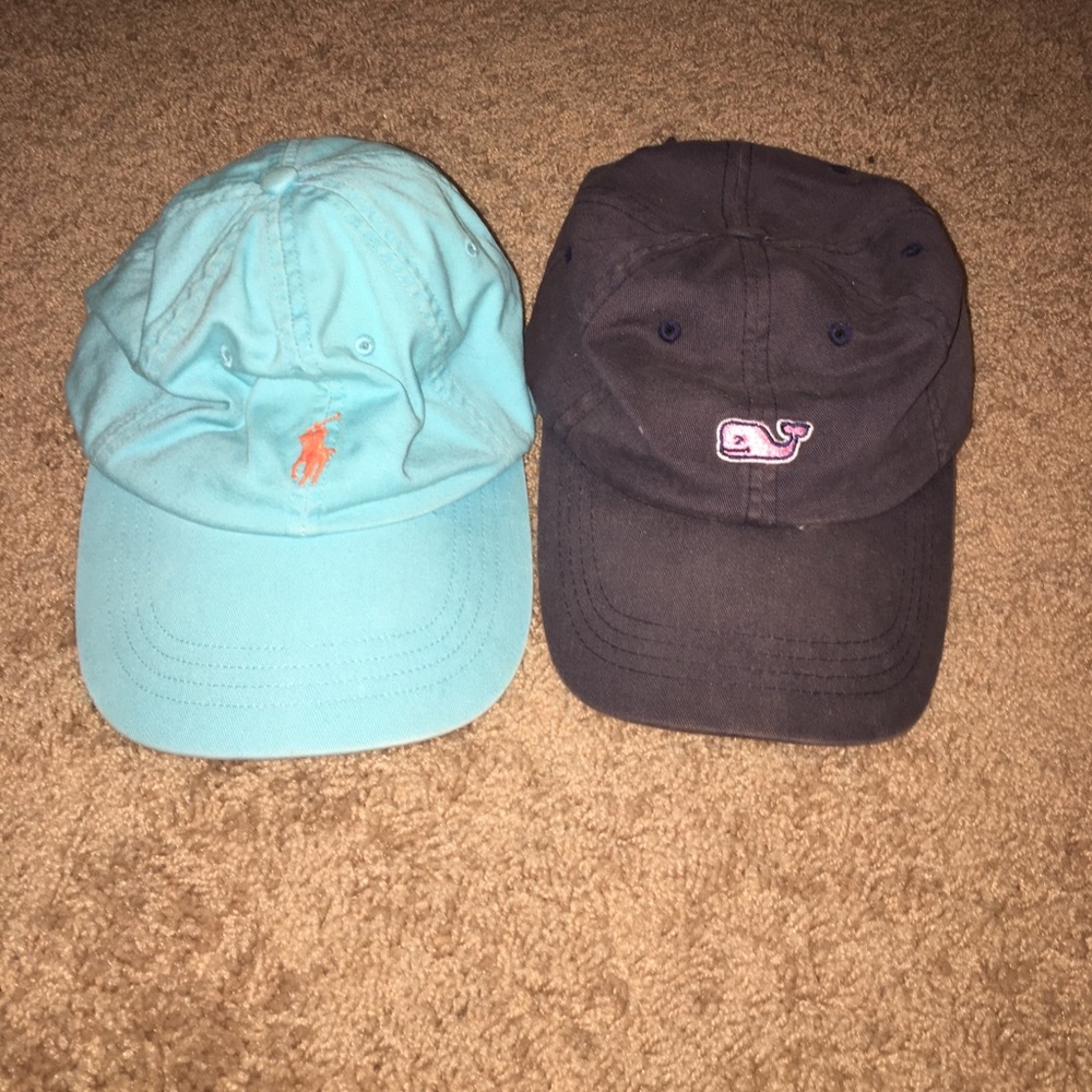 Two baseball caps