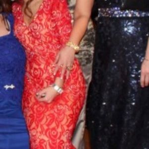 Jovani red long beaded dress. FINAL PRICE DROP