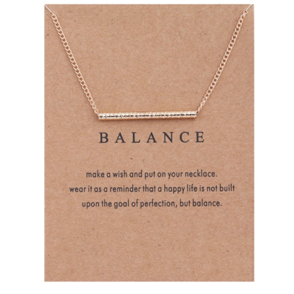 NEW Gold Plated Balance Bar Statement necklace