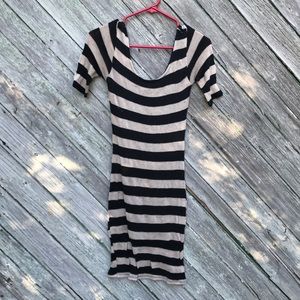 Charlotte Russe Black & Tan Striped Mini