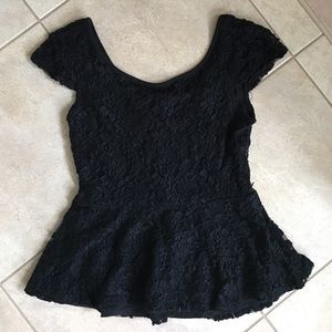 Black Lace Peplum