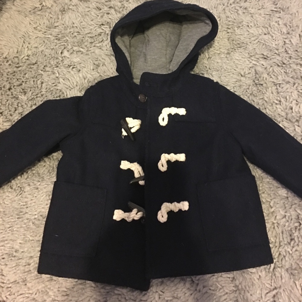 Dark blue baby Gap hooded toggle peacoat