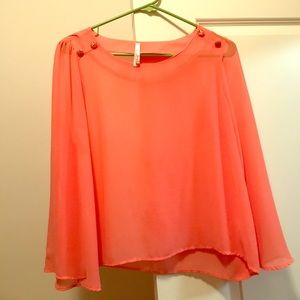Blousy coral shirt