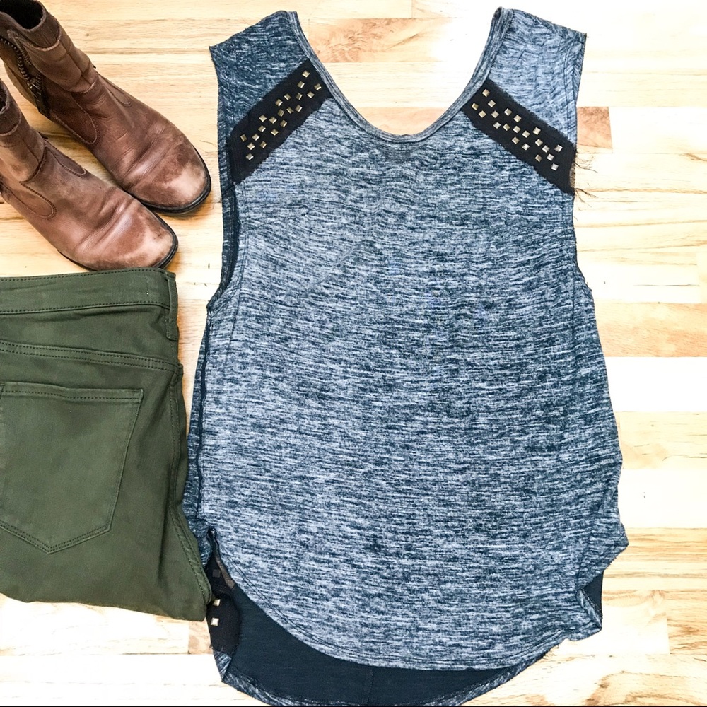 Free People Sleeveless Gray Burnout Tank