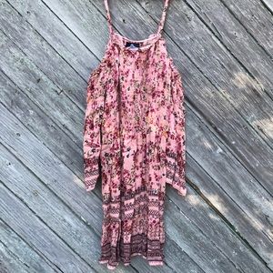 Angie Pink Printed Off-The-Shoulder Dress