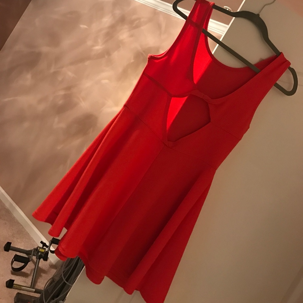 Peplum coral dress