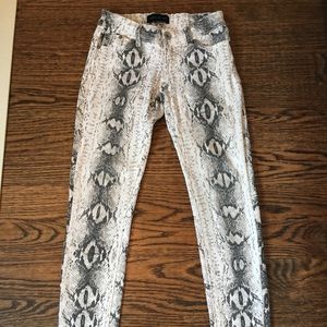 English Rose Snake Skin Print Skinny Jeans
