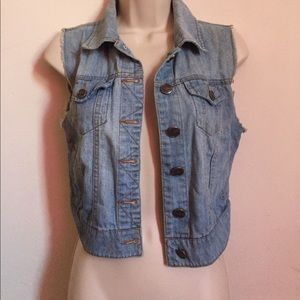 Jean cut off vest