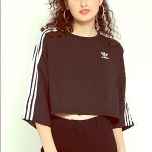 Adidas chiffon cropped tee