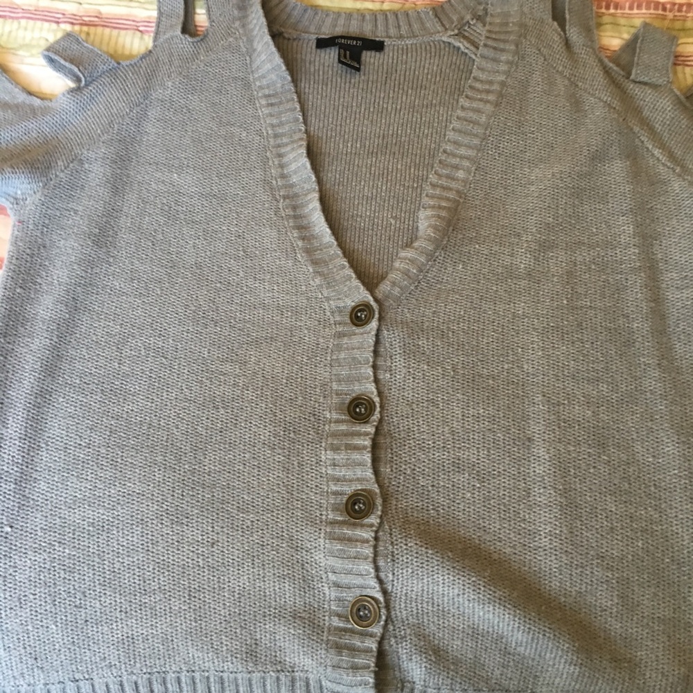 Grey long sleeve cut