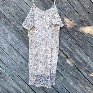Romeo & Juliet Cream Lace Off-The-Shoulder Dress