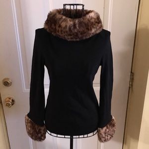 🔥ONE DAY SALE!!! $23!!!🔥INC Top with Faux Fur