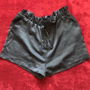 Missguided silk navy shorts