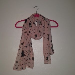 Pink and Black Scarf with Stars